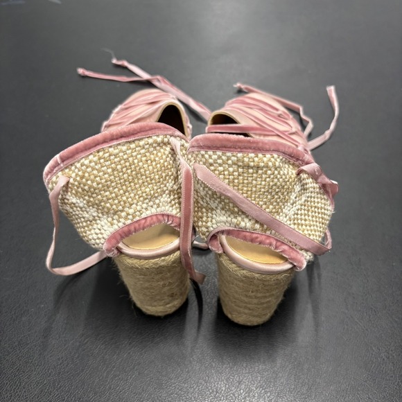 RARE Casteñer Chiti Pink Silk Ballet Espadrilles Shoes Size 40 Made in Spain - Picture 5 of 7